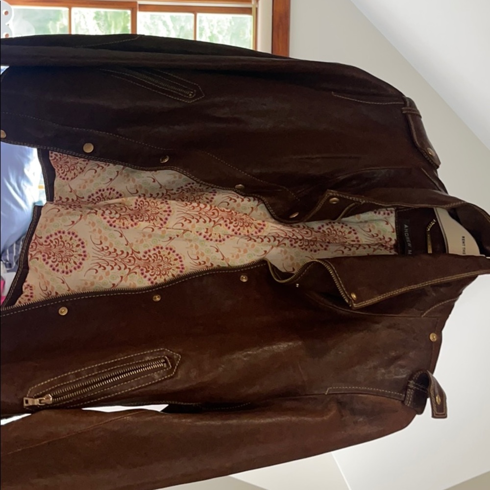Andrew Mark leather jacket never worn silk lining